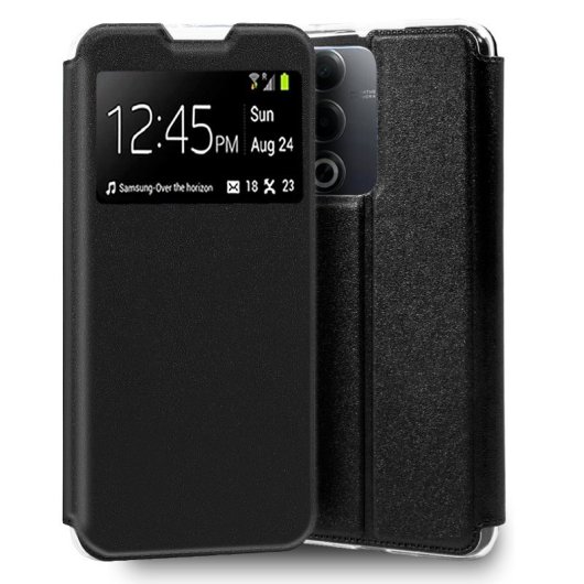 Cool Funda Flip Cover Liso Negro para Oppo A80 5G