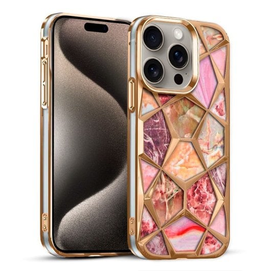 Coque cool au design marbré pour iPhone 15 Pro Max