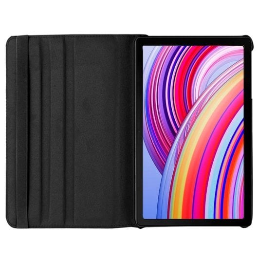 Cool Capa Giratória de Pele Sintética Preta para Xiaomi Redmi Pad Pro