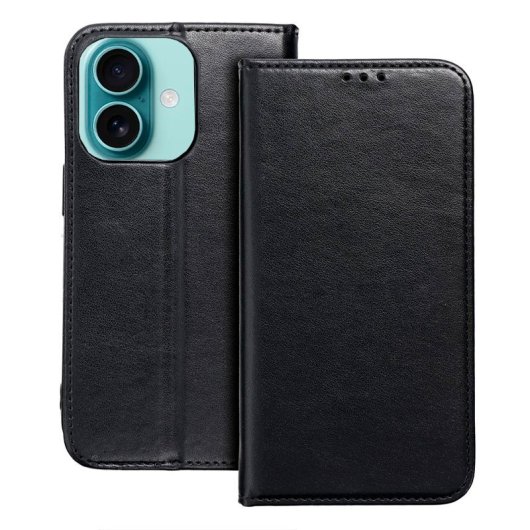 Cool Funda Flip Cover Liso Negro para iPhone 16 Plus