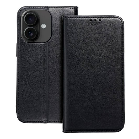 Cool Funda Flip Cover Liso Negro para iPhone 16