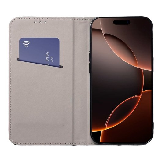 Étui à rabat cool uni bordeaux pour iPhone 16 Pro Max