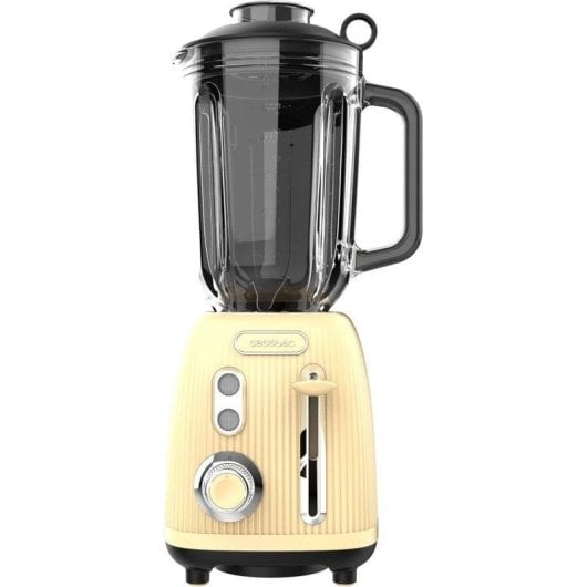 Cecotec Power Black Titanium RetroYellow Batidora de Vaso Retro 4 Cuchillas 1.5L 1200W Amarillo