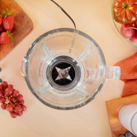 Batidora Cecotec RetroTwist Black 800W 1L 4 Lâminas Titanio Vidro Retro