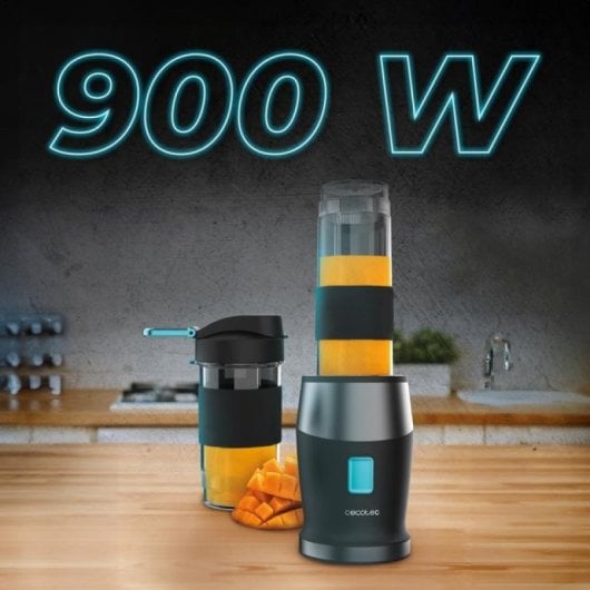 Cecotec Power Titanium 900 ProGo Batidora de Smoothies con 2 Vasos Portátiles 570ml 900W