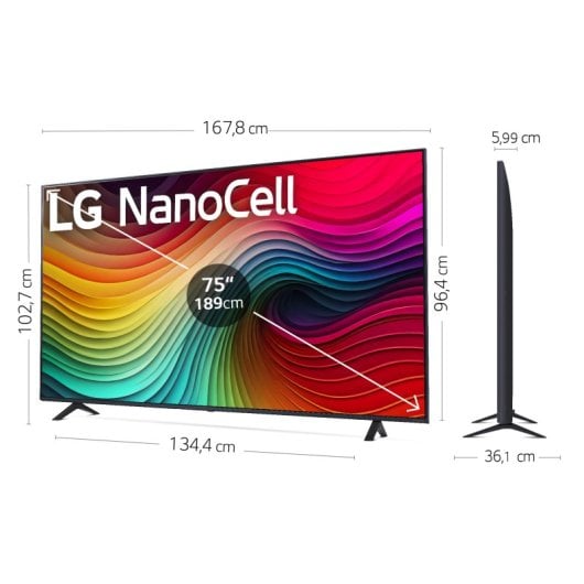 LG NanoCell NANO81 75NANO81T6A TV 190,5 cm (75") 4K Ultra HD Smart TV Wifi Bleu
