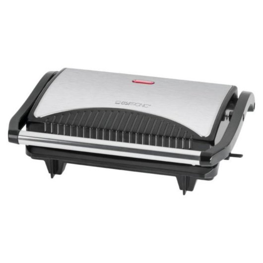 Kontaktgrill Clatronic MG 3519 Antihaft 700 W Edelstahl Schwarz Silber