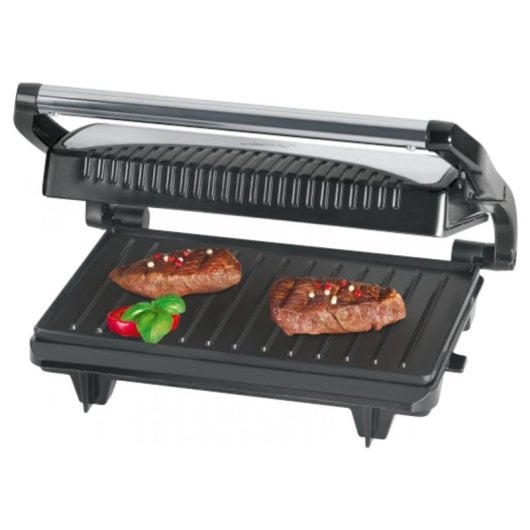 Kontaktgrill Clatronic MG 3519 Antihaft 700 W Edelstahl Schwarz Silber