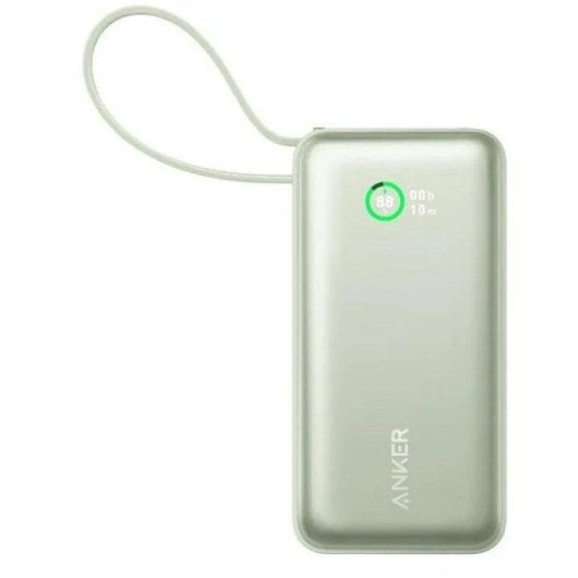 Bateria Externa Anker Nano PowerBank 10000 mAh 30W Verde com Cabo USB-C Integrado