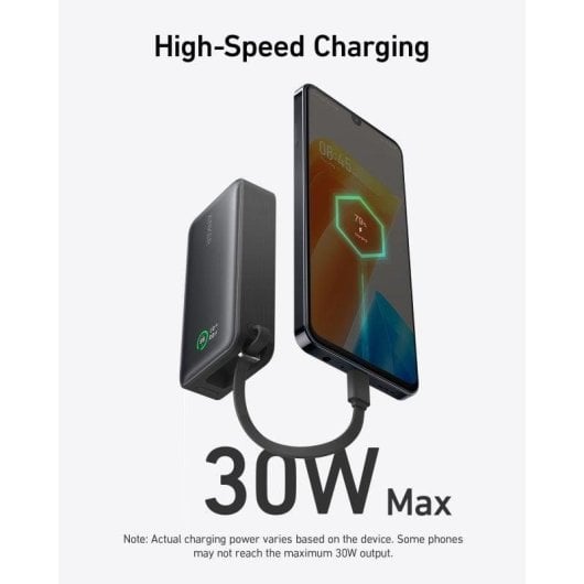 Bateria Externa Anker Nano PowerBank 10000 mAh 30W Verde com Cabo USB-C Integrado