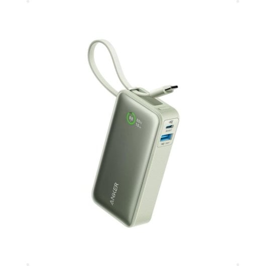 Bateria Externa Anker Nano PowerBank 10000 mAh 30W Verde com Cabo USB-C Integrado