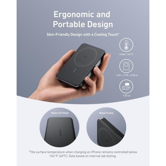 Batteria Esterna Anker MagGo 10000mAh Qi2 Magnetica Ultra Sottile Nera