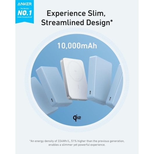 Anker MagGo Powerbank 10000mAh Magnética Qi2 Ultra Slim Branco