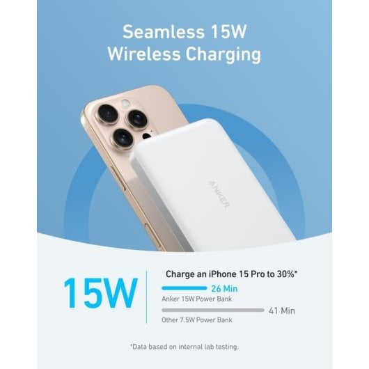 Anker MagGo Powerbank 10000mAh Magnética Qi2 Ultra Slim Branco
