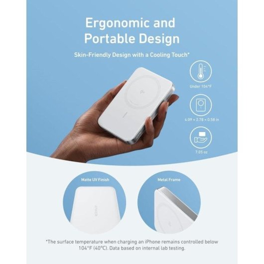 Powerbank Anker MagGo 10000mAh Magnetico Qi2 Ultra Slim Bianco