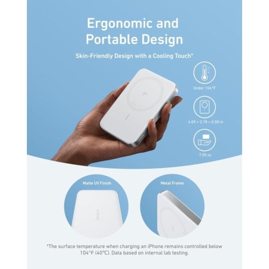 Anker MagGo Powerbank 10000mAh Magnética Qi2 Ultra Slim Branco