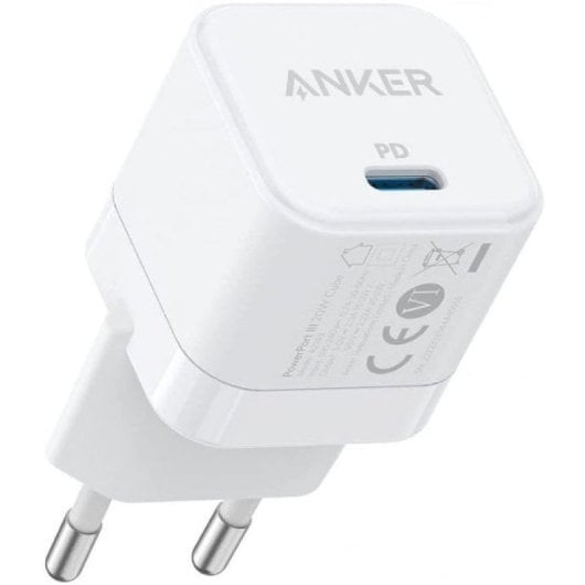 Chargeur mural Anker Cube 1xUSB-C 20W Blanc