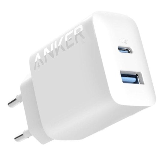 Chargeur mural Anker A2348G21 USB-C et USB-A 20W compact blanc