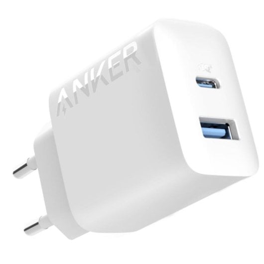 Chargeur mural Anker A2348G21 USB-C et USB-A 20W compact blanc