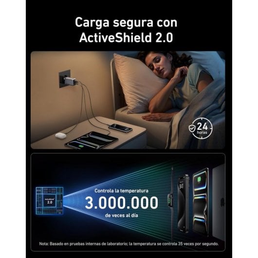 Caricabatterie Anker Prime Caricatore 3 porte USB/USB-C GaN 100 W Grigio