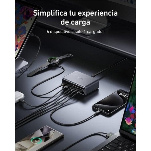 Anker Prime Charger Estación de Carga 6 Puertos USB-C GaN 200W