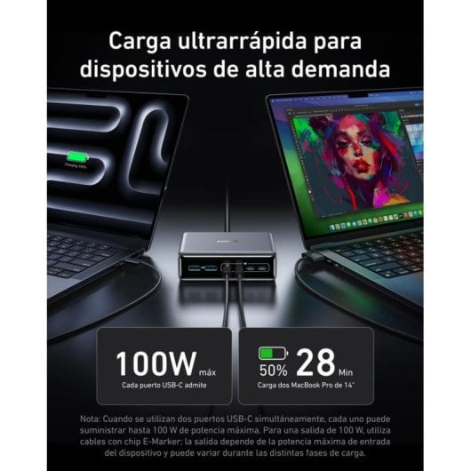Anker Prime Charger Estación de Carga 6 Puertos USB-C GaN 200W