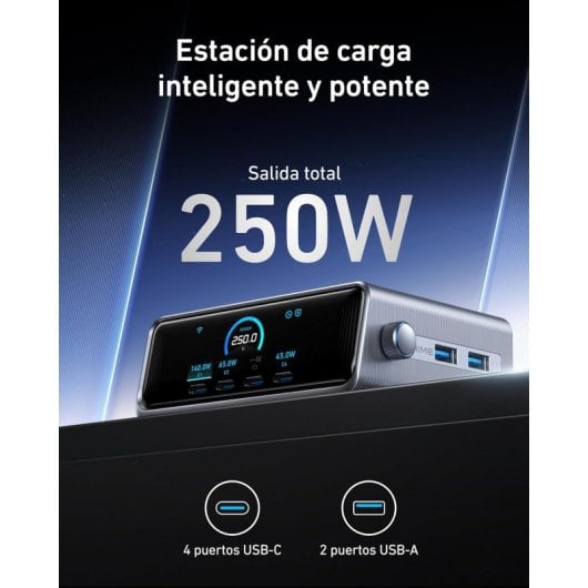 Anker Prime Estación de Carga 6 Puertos GaNPrime 250W