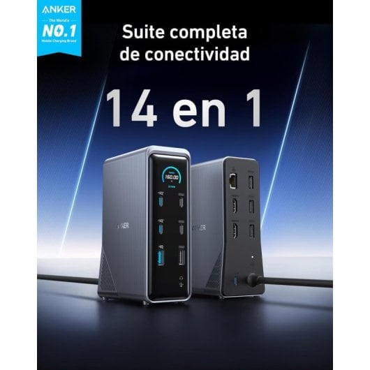 Anker Prime Charging Docking Station Replicador de Puertos 160W 14 Puertos con Salida Máxima de 160W