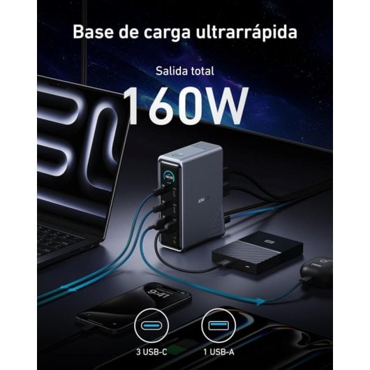 Anker Prime Charging Docking Station Replicador de Puertos 160W 14 Puertos con Salida Máxima de 160W