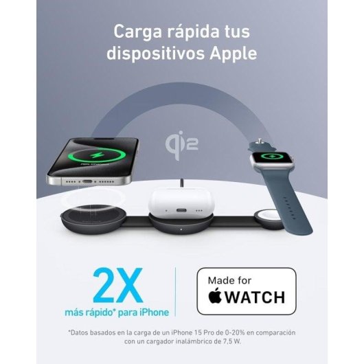 Station de Charge Sans Fil 3 en 1 Anker MagGo Qi2 15W