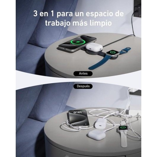 Station de Charge Sans Fil 3 en 1 Anker MagGo Qi2 15W