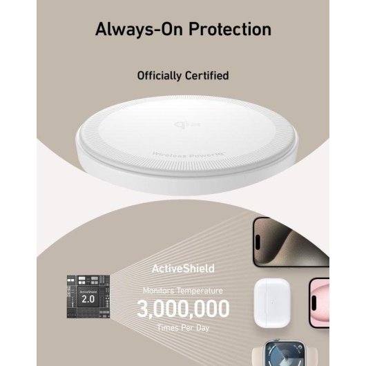 Stazione di ricarica wireless regolabile Anker MagGo 3 in 1 Qi2 15W Bianca