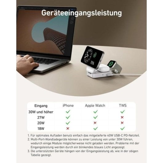 Chargeur sans fil Anker MagGo 3 en 1 Qi2 15 W