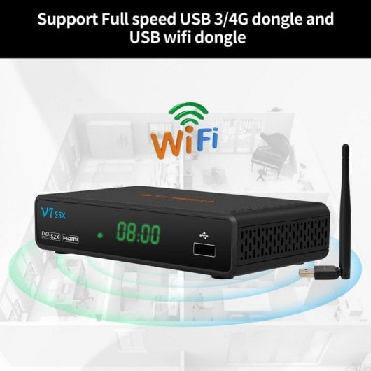 GTMedia V7 S5X Descodificador Satélite DVB-S/S2/S2X FullHD 1080p