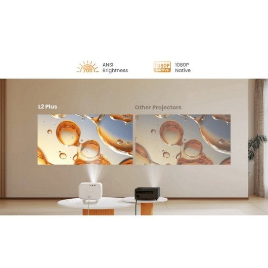 Yaber L2 Plus Projetor ANSI FullHD 1080p Dolby Audio Bluetooth/WiFi 700 Lúmenes