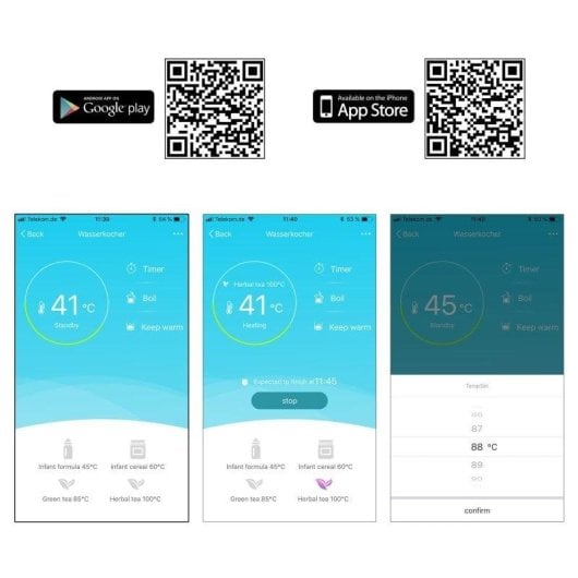 Bollitore ProfiCook WKS 1167 Smart 1,5L Wi-Fi 2200W Acciaio Inox