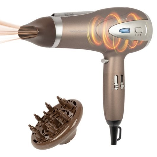ProfiCare HTD 3113 BR Secador de Pelo Profesional con Difusor de Rizos 2.200W Dorado