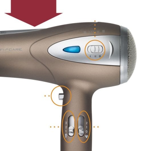 ProfiCare HTD 3113 BR Secador de Pelo Profesional con Difusor de Rizos 2.200W Dorado