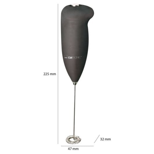 Clatronic MS 3089 Batteriebetriebener Milchaufschäumer, Schwarz