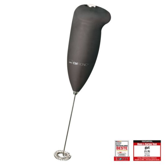 Clatronic MS 3089 Batteriebetriebener Milchaufschäumer, Schwarz