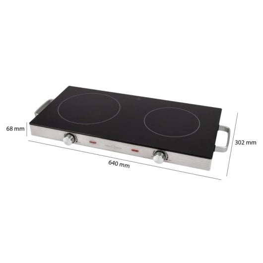 ProfiCook DKP 1211 Cocina Vitrocerámica Portátil de Doble Placa 2 Zonas 2.800W