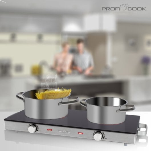 ProfiCook DKP 1211 Cocina Vitrocerámica Portátil de Doble Placa 2 Zonas 2.800W