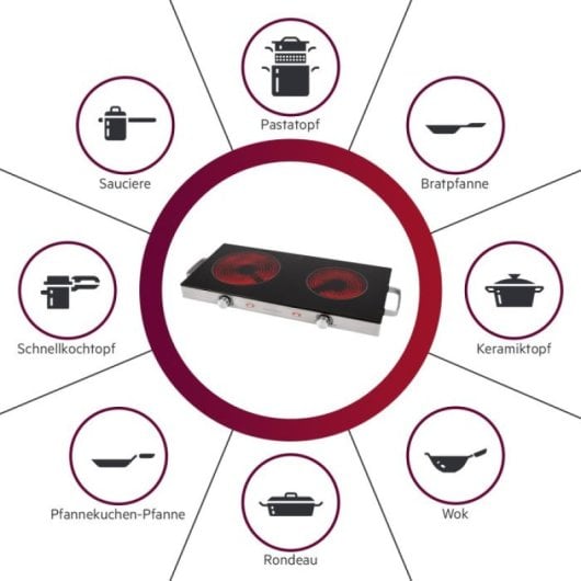 ProfiCook DKP 1211 Cocina Vitrocerámica Portátil de Doble Placa 2 Zonas 2.800W
