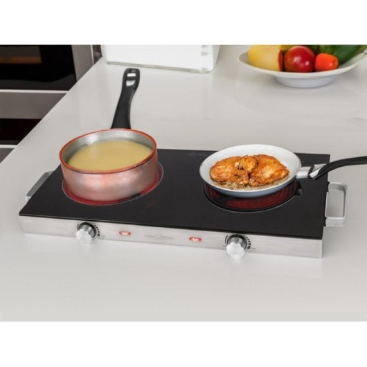 ProfiCook DKP 1211 Cocina Vitrocerámica Portátil de Doble Placa 2 Zonas 2.800W