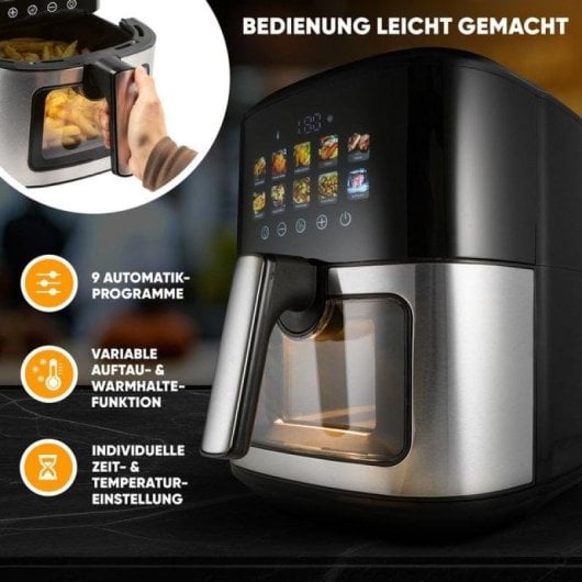 Fritadeira de ar ProfiCook FR 1286 H 6,5L 1700W visor e display LED