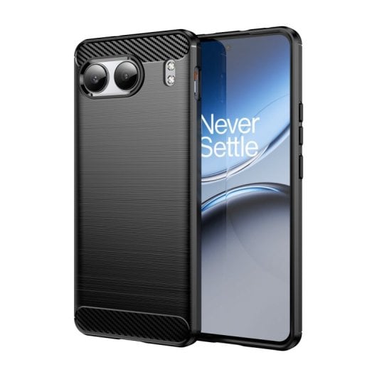 Max Power Digital Funda Fibra De Carbono Para Oneplus Nord 4 Antigolpes Silicona Negra