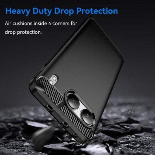 Max Power Digital Funda Fibra De Carbono Para Oneplus Nord 4 Antigolpes Silicona Negra