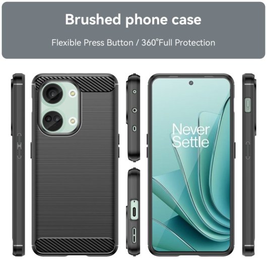 Max Power Digital Funda Fibra De Carbono Para Oneplus Nord 3 Antigolpes Silicona Negra