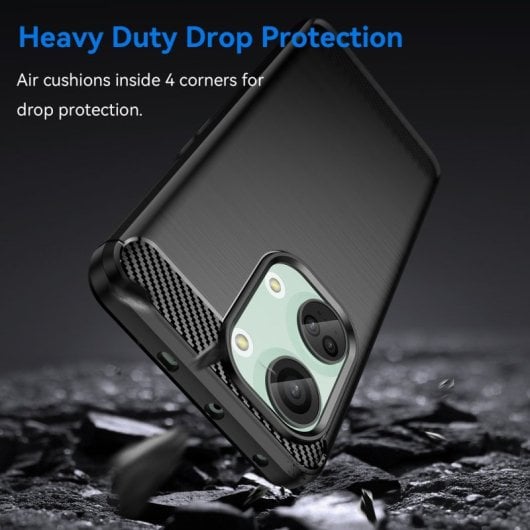 Max Power Digital Funda Fibra De Carbono Para Oneplus Nord 3 Antigolpes Silicona Negra