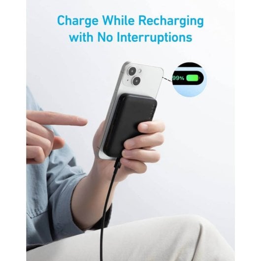 Anker 321 MagGo PowerCore Magnetic 5K Powerbank 5000mAh Compatible con Fundas MagSafe de iPhone